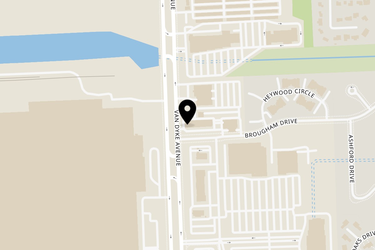 Map showing the location of Birdshack Chicken & Pizza on 35800 Van Dyke Ave in Sterling Heights